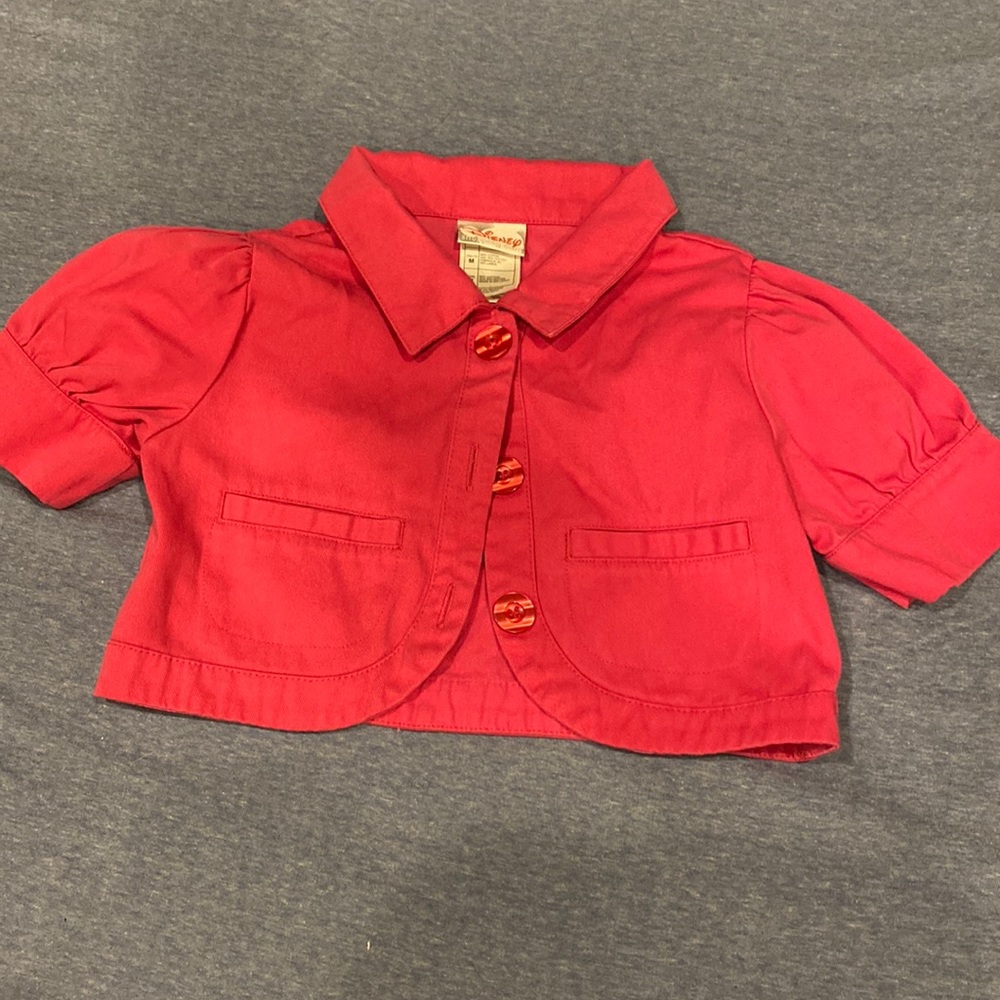 Pink cropped jacket small